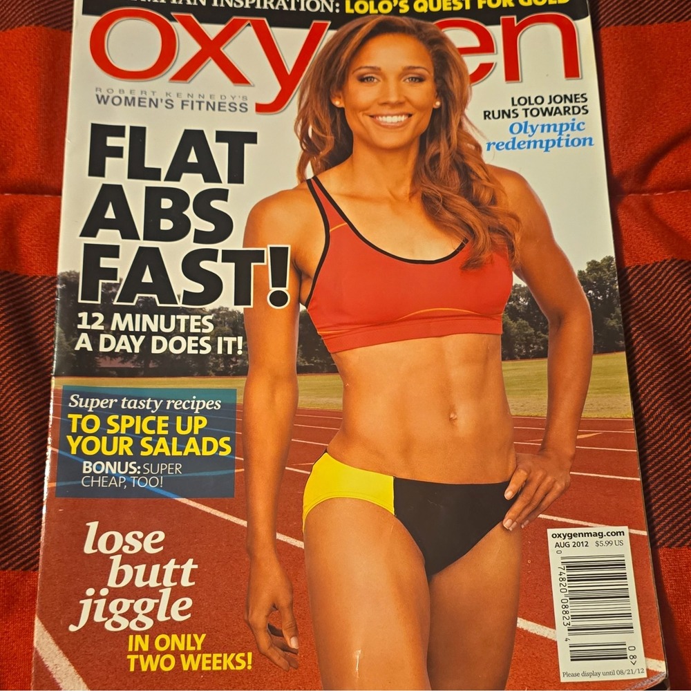 Oxygen Magazine Aug 2012 Women's Fitness Lolo Jones Cover, Fitness New England